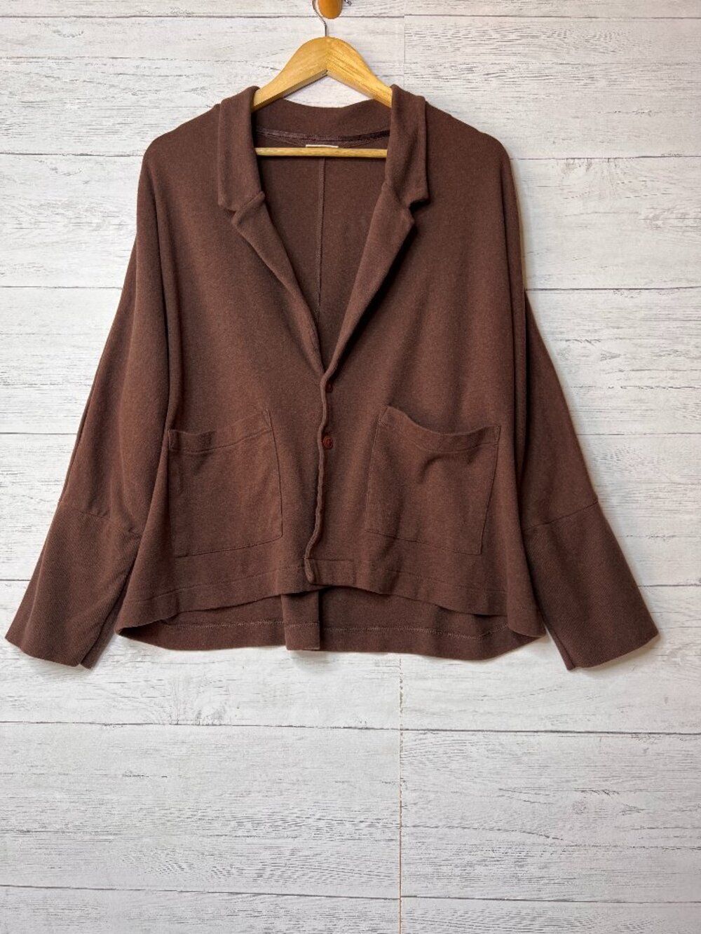 Pact Cardigan Womens Size Large Chocolate Brown 100% Organic Cotton Button Down